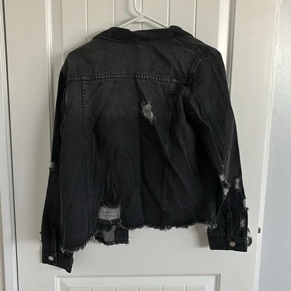 Black Ripped Jean Jacket - Picture 2 of 2